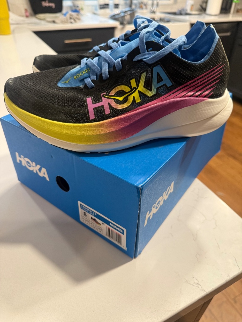 Hoka Rocket X 2 Black Rainbow Size 8